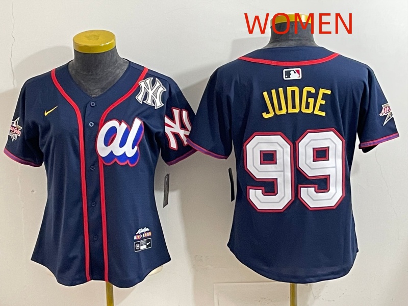 Women  2025 New York Yankees #99 Judge dark Blue All star Nike MLB Jersey style 002->chicago cubs->MLB Jersey